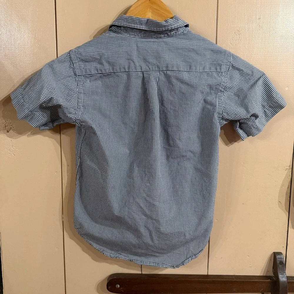 Ralph Lauren Navy Checkered Kids Button Down Shirt